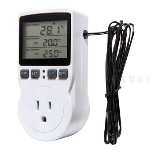 EU/US/UK Timer Socket Thermostat Digital Temperature Controller Socket Outlet With Timer Switch Sensor Probe Heating Cooling