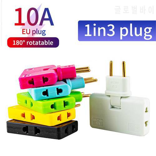 EU Travel Aapter 10A 1 In 3 Out To European Socket Electric Plug France Germany Russia Italy Spain Prague Denmark CE Certificate