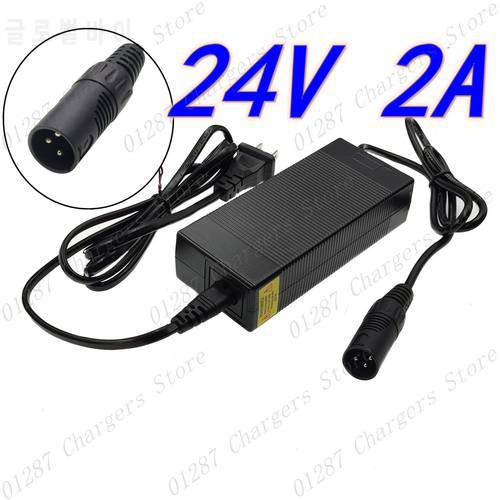 24V 2A lead-acid battery Charger XLR metal connector wheelchair charger golf cart charger electric scooter ebike charger