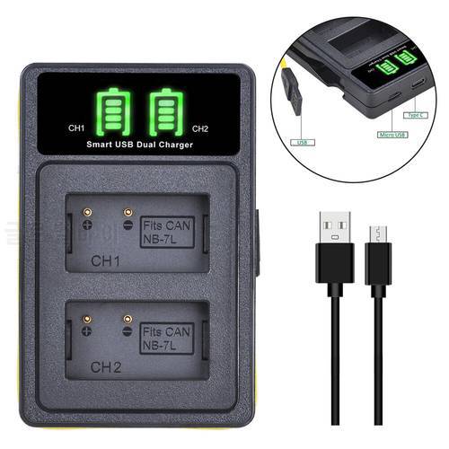 Build-in USB Charger with Type-C for Canon NB-7L NB 7L NB7L Battery Powershot G10 G12 G11 SX30IS SX30 IS