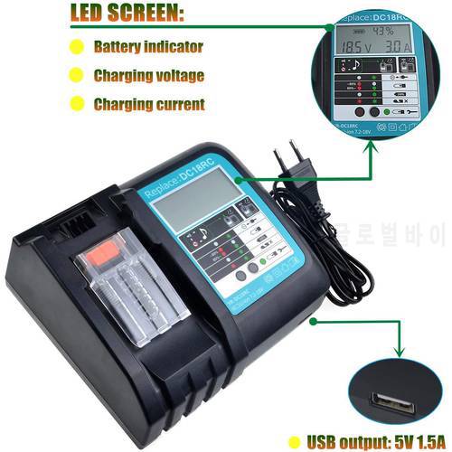 Fast Charging DC18RC Li-ion Battery Charger For Makita 14.4V/18V BL1830 Bl1430 DC18RC DC18RA 3A Charging Current Power Tool