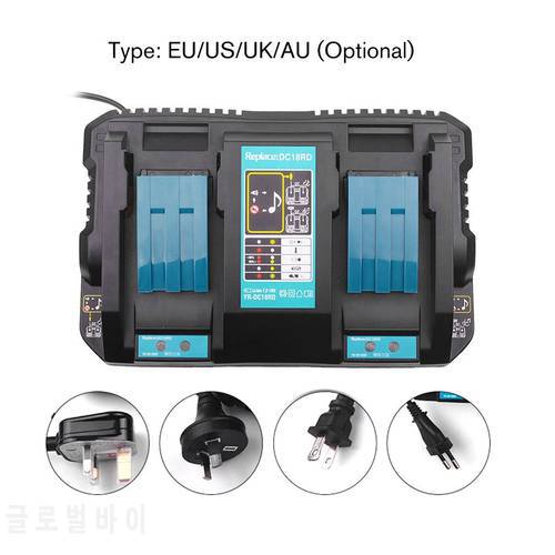 Double Charger Makita Li-ion Battery Charger 4A Charging Current for Makita 14.4V 18V BL1830 Bl1430 DC18RC DC18RA Power tool