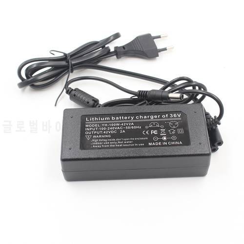 Power Charger Lithium Battery Li-ion 42V2A for 10series 36V Electric Bicycle Battery Charger Output 42 V 2A Input AC 110 -240V
