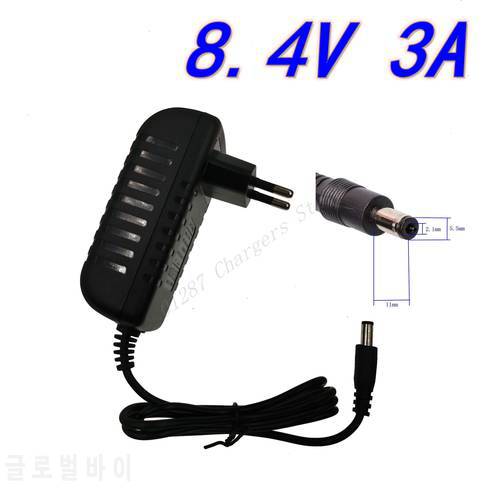 8.4V 3A For 7.2V 7.4V 8.4V 18650 Li-ion Li-po Battery 5.5*2.1mm AC DC Power Supply Adapter Charger