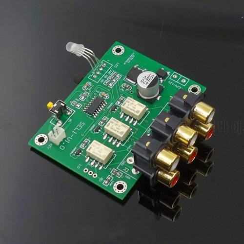 3-Way Audio Input Selection Board Audio Switcher Pre-amp Audio Amplifier Board With Input Indicator