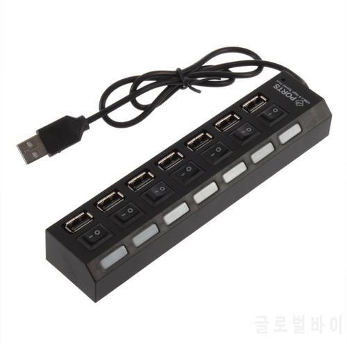 High Speed HUB Sharing Switch New Black 7 Port USB 2.0 For Laptop PC black Shipping