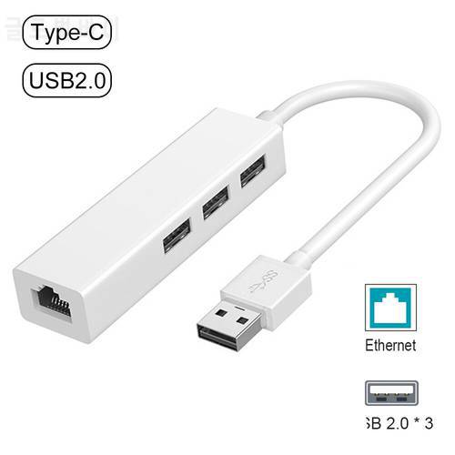 USB2.0 Type C Hub 10/100 Mbps USB-C Ethernet USB to RJ45 Lan Network Card Ethernet Adapter for Mac iOS Laptop PC Windows RTL8152