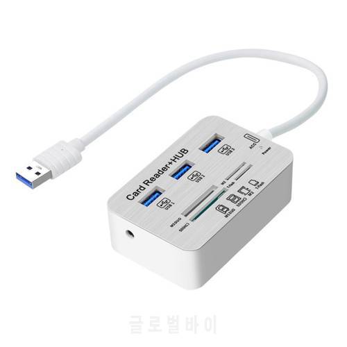 USB 3.0 multi-function hub USB card reader splitter 3 ports high-speed data transmission support MS/SD/M2/TF card