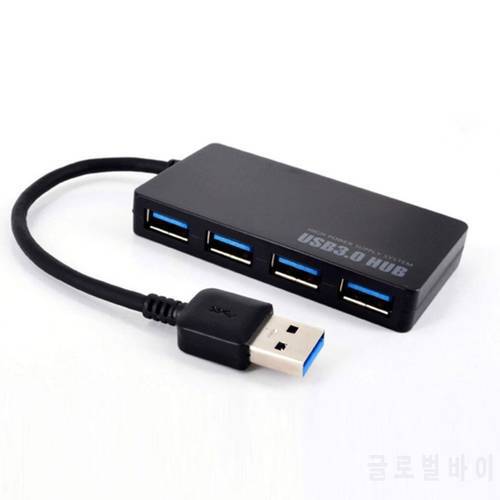 Black Ultra-thin 4-port USB 3.0 HUB High Speed Indicator Light USB Hub For Multi-device Computer Laptop