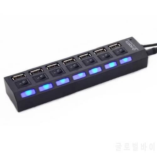 USB Splitter Hub Use Power Adapter 4/7 Port Multiple Expander 2.0 USB Hub with Switch for PC Notebook Computer Accessories
