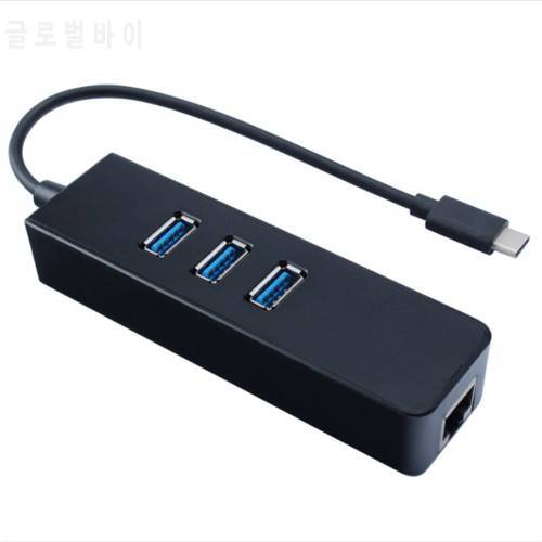 USB C Hub 3.0 3 Port Type C RJ45 Hub Splitter Gigabit Ethernet Adapter Network Card Lan For Macbook Pro Air Accessories