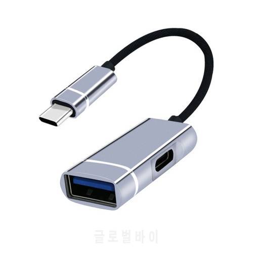 Ultra-fast USB C Docking Station 2-in-1 Type C to USB3.0 + PD Charging 5Gbps Multiple Data Converter Hub Splitter