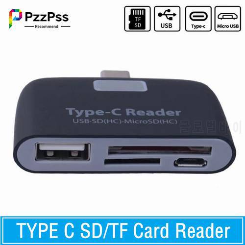 PzzPss USB 3.1 TYPE-C Card Reader USB-C To USB 2.0 SD/Micro SD/TF OTG Card Adapter For PC Laptop Phone Multifunction Converter