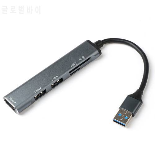 5 in 1 Type C HUB High Speed USB3.0 HUB Splitter Card Reader Multiport with SD TF Ports for Macbook Computer Accessories HUB USB