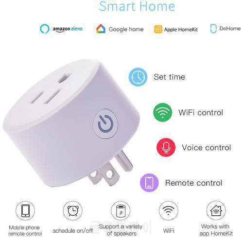 Aubess Wifi Smart Socket Automation Smart-Home US Plug Voice Control Dohome HomeKit APP Work With Siri Alexa Google Assisitant