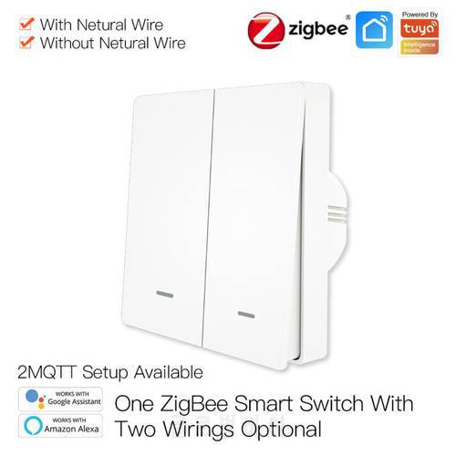 ZigBee Wifi Wall Touch Switch Smart Light Switch 1/2/3 Gang Tuya Smart Life Home Support Alexa Google Home With/No Neutral Wire
