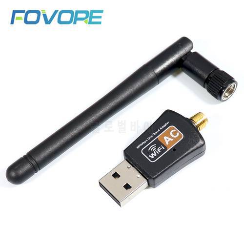 600Mbps USB wireless wifi Adapter 2.4GHz 5GHz WiFi with Antenna Dual Band PC Mini Computer Network Card Receiver 802.11b/n/g/ac