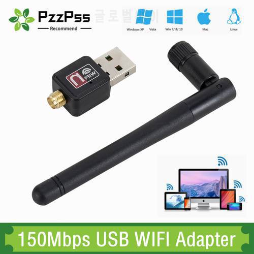 Mini USB 2.0 WiFi Network Card Adapter 150Mbps Wi Fi Adapter PC Wi-Fi Antenna WiFi Dongle 2.4G USB Ethernet WiFi Receiver for PC
