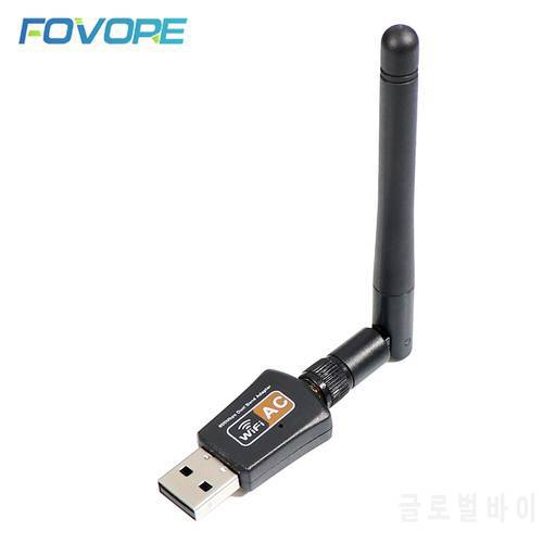 Wireless Wifi Adapter USB AC600 RTL8811CU Dual Band 600Mbps 2.4GHz-5GHz Antenna PC/Tablet Network Card Receiver 802.11b/n/g/ac