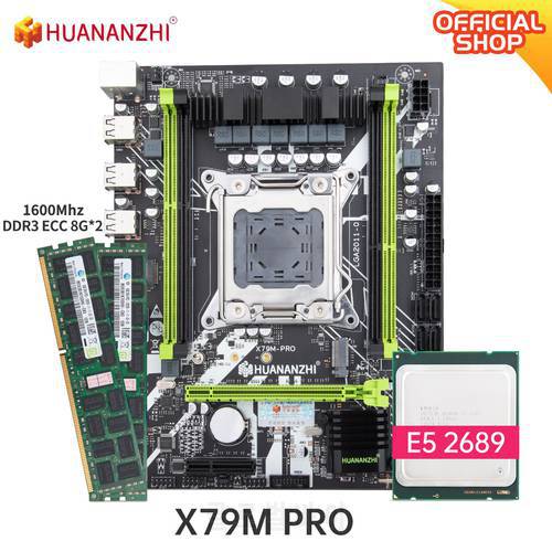 HUANANZHI M PRO LGA 2011 Motherboard with Intel XEON E5 2689 with 2*8GB DDR3 RECC memory combo kit set NVME USB3.0