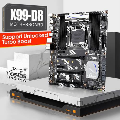 JINGSHA X99 D8 Motherboard LGA 2011-3 For E5 V3V4 8*DDR4 PC/ECC REG RAM LOL Game Multi-Opening Support Crossfire Turbo Boost