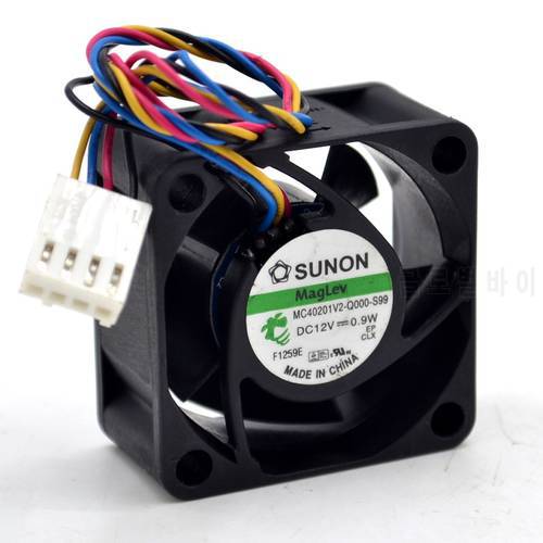 For SUNON MC40201V2-Q000-S99 4020 40mm 12V 0.9W 4 wire PWM cooling fan 40*40*20mm