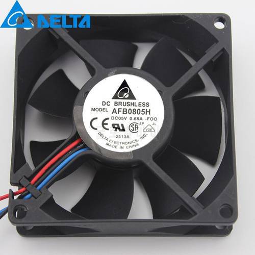 1pcs AFB0805H 8025 80mm 80*80*25mm 5V double ball-bearing 35.31CFM 3000RPM axial cooling fan for delta