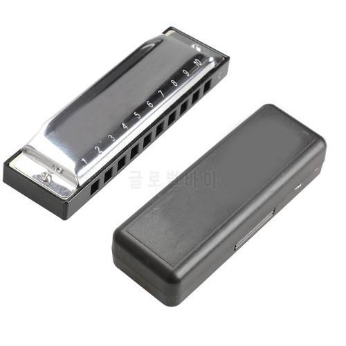 New 10 Holes Harmonica Hohner Silver Star Key of C Blues Harp Music Instrument Mouth Organ Diatonic with Box