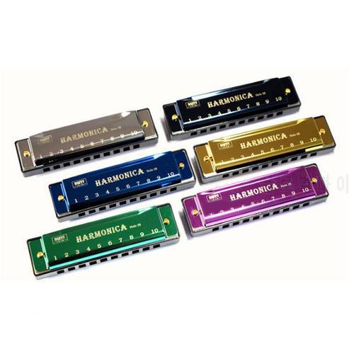 10 Hole Harmonica Mouth Organ Puzzle Musical Instrument Beginner Teaching Playing Gift Copper Core Resin Harmonica harp
