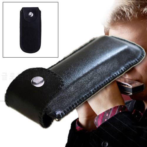 10 Holes Harmonica Case Artificial Leather Bag With Buckle for Student