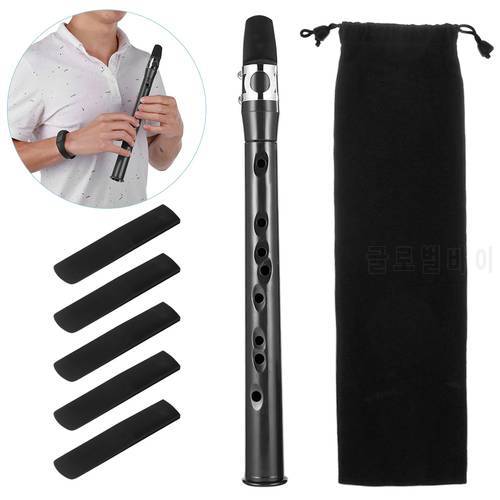 Mini Pocket Bb Saxophone Alto Mouthpiece ABS Sax with 5 Reeds Black Saxophone Set Woodwind Musical Instruments Accessories HOT