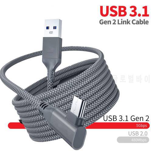 For Oculus Quest 2 Link Cable USB 3.2 Gen 1 Link Cable USB- C Data Transfer Quick Charge 5M/6M Steam VR Headset Accessories