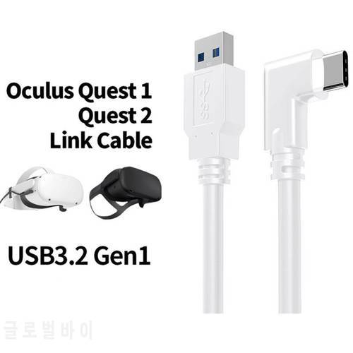 5M 3M USB-C Cable For Oculus Quest 2 Link Cable USB3.2 Compatability Right Angle Type-c 3.2Gen1 Speed Data Transfer Fast Charge