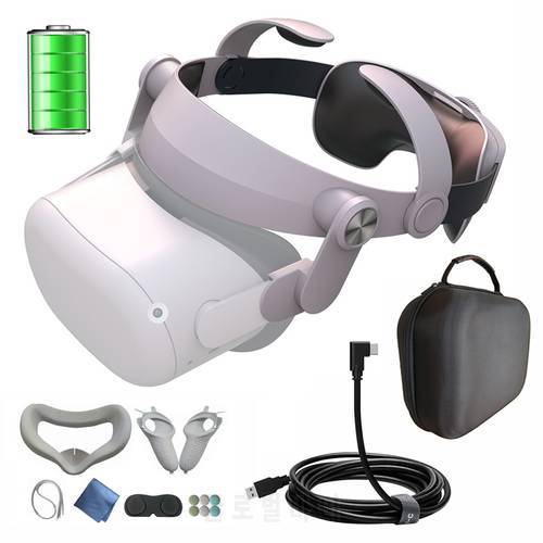 5200mAh Battery Strap for Oculus Quest 2 Adjustable Elite Strap Improve Plate Comfort Head Band VR Accessories T2 Pro PK M2 2022