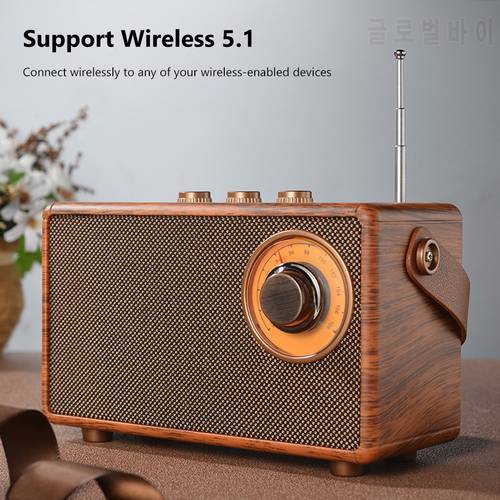 Retro Radio Speakers Bluetooth-compatible 5.1 Creative Portable Radio Receiver Wireless Small Speaker for Outdoor Travel Camping