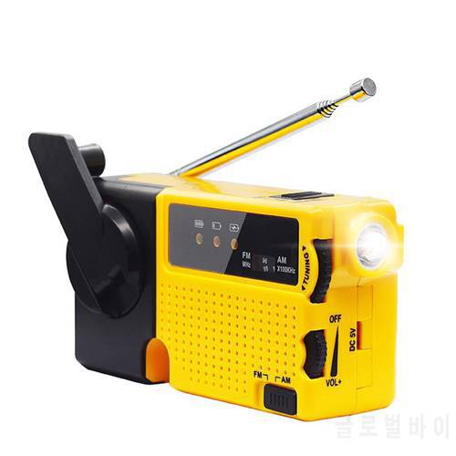 Emergency solar hand crank Radio AM FM Portable Solar Generator Radio Cell Phone Charger with Flashlight for Outdoor