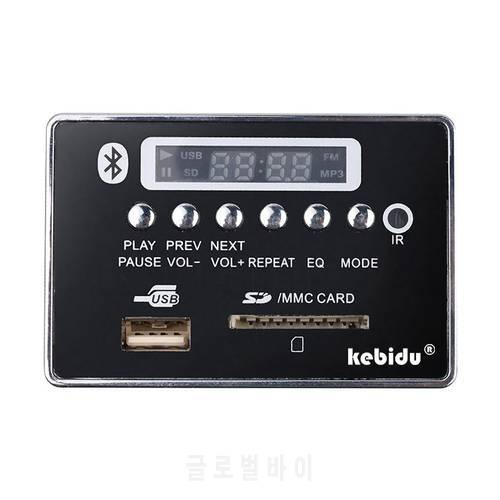 Kebidu New Bluetooth5.0 MP3 Decoder Board Module Hands-free Car USB MP3 Player with Remote Control USB For Aux Radio