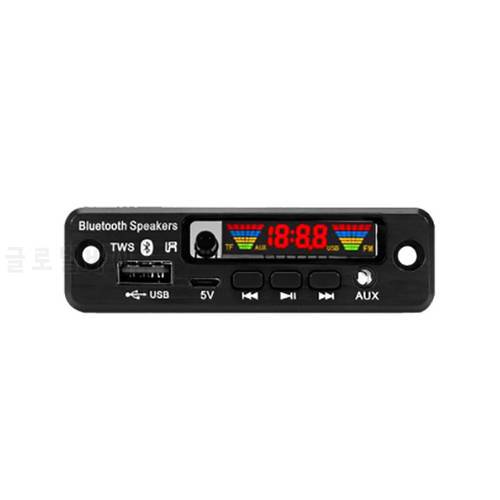 New DC 5V TWS Bluetooth 5.0 MP3 Decoder Board Color Screen Handsfree Wireless FM Radio MP3 Player Support TF Card USB AUX Audio