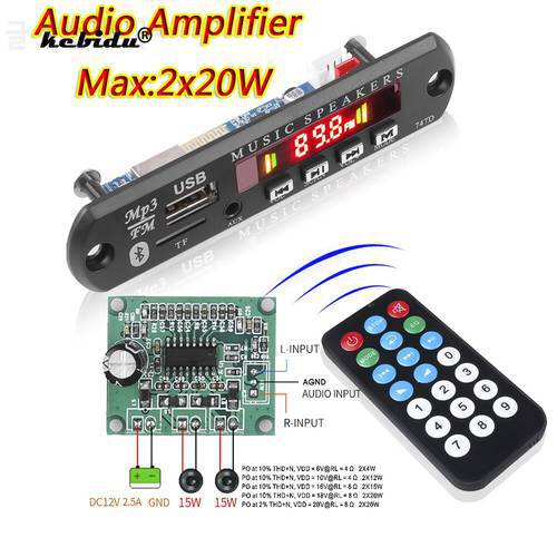 Handfree Call Car Kit Navi 9V-12V MP3 Decoder Board 20W Amplifier with Mic BT 5.0 Module Wireless Car USB MP3 Player AUX USB FM