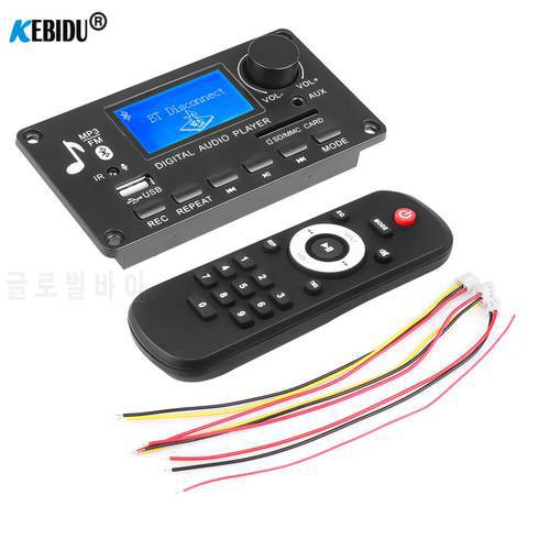 Kebidu Bluetooth MP3 Player Digital Audio Decoder Board Volume Control Recording USB TF BT FM Line in Music LCD Lyrics Display