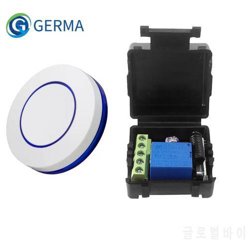 GERMA Wireless Remote Control Switch DC 12V 1CH Relay Receiver Module 433Mhz RF Transmitter for Garage Electric Door Smart Home