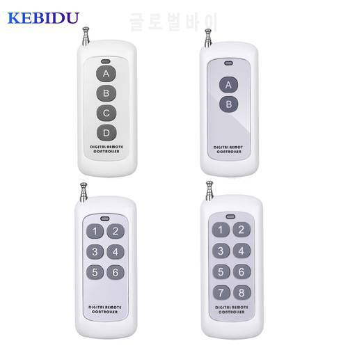 Universal 433Mhz Remote Control Learning Code 1527 RF Module Wireless 2/4/6/8 Button Antenna Reach 1000m for Gate Garage Opener