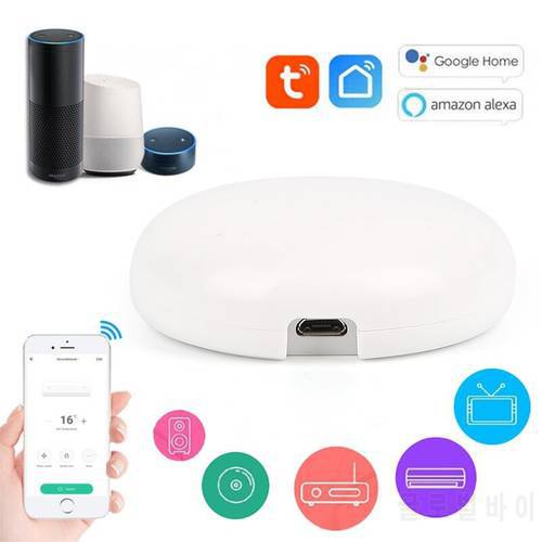 Smart IR Remote WiFi Tuya For Smart Home Control For TV DVD AUD AC Air Conditioner Works With Alexa Google Home Universal White
