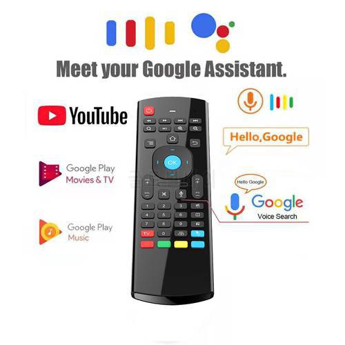 MX3 Pro Remote Control Air Mouse Wireless Mini Keyboard Russian Gyroscope IR Learning Google Voice Assistant For Android TV Box