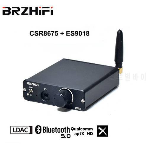 BRZHIFI Portable Mini Size CSR8675 + ES9018 Bluetooth 5.0 Decoder Audiophile DAC For Car Amplifier Home Audio Amplificador