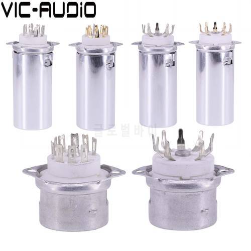 10PCS Full Aluminum Tube Socket Shielding Cover For 9-Pin 12AX7 12AU7 5670 ECC82 ECC83 Vacuum Tube Shield Vacuum Tube