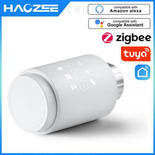 Tuya Smart ZigBee Thermostat Radiator Actuator Valve Smart Programmable TRV Temperature Controller Alexa Voice Control