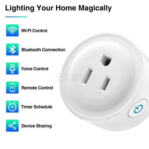 Free ship 1PCS Tuya Smart Plug/ swtich Local Voice Plug WiFi Socket US Timing Function Works With Alexa Google Assistant