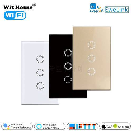 eWelink WiFi Smart Light Touch Switch RF433 ewelink App Control,Alexa Google Home Voice Control US 1/2/3/4 gang