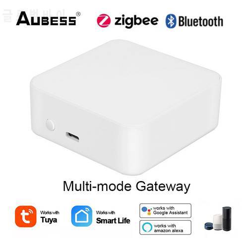 Aubess Multi-mode Smart Gateway WiFi ZigBee Bluetooth Mesh Hub Smart Home Bridge App Voice Control Work With Alexa Google Home